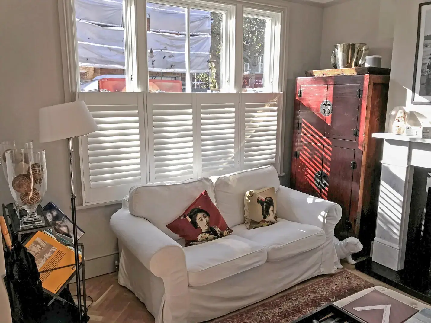 Café Style shutters in a living room