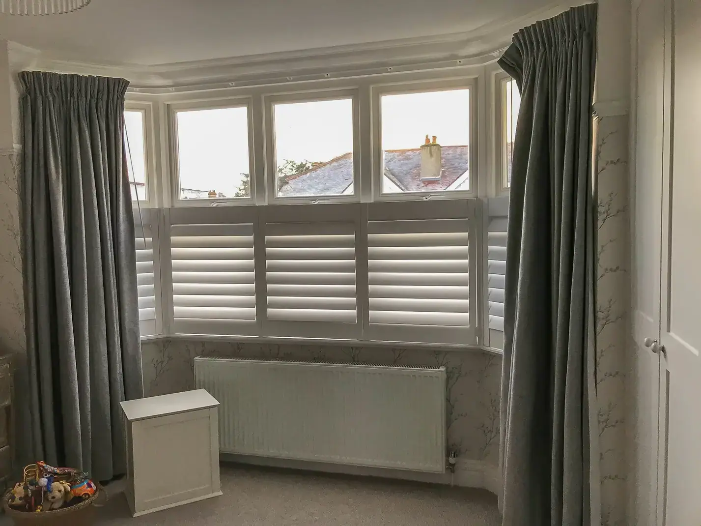 Café Style shutters with curtains